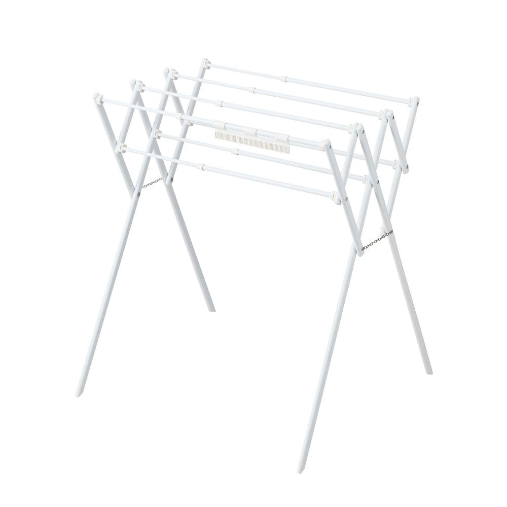 

LIV PLUS NY-325 Quick Lock Clothes Drying Rack, Towel Rack, Extendable and Foldable, Compact, for Indoor Drying, White