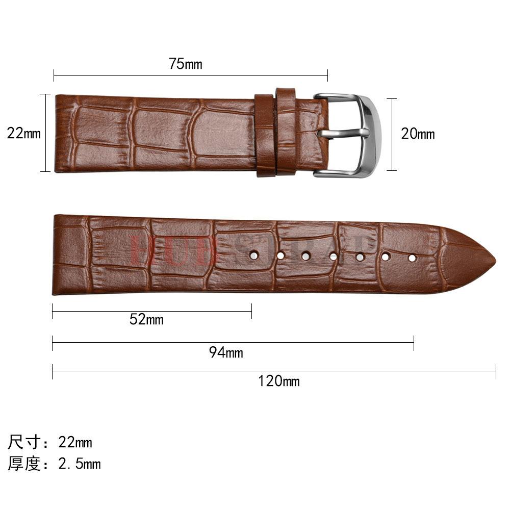 12mm 14mm 16mm 18mm 20mm 22mm Cowhide Watch Strap Universal Watchband for Women Men Solid Buckle Black Brown Watch Accessories