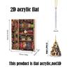 Christmas Tree Shaped Bookshelf Pendant Advent Calendar 24 Days 2D Acrylic Book Stacking Pendant Countdown Calendar Boxes