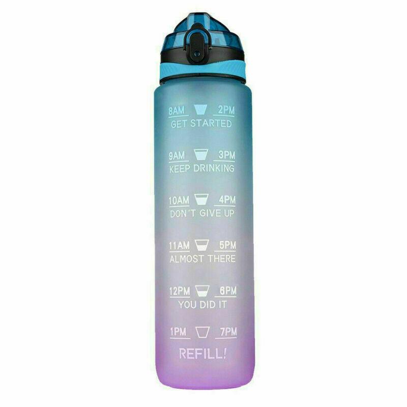 Omorc 1l Sports Water Bottle Leakproof Bpa-free With Detachable Filter And Time Marker