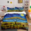 Yellow Tree, Huts, Stars. Bedding Sets Duvet Cover Sets Duvet Covers Pillowcases(1 * Duvet Cover 2 * Pillowcases, Without Duvet Insert)