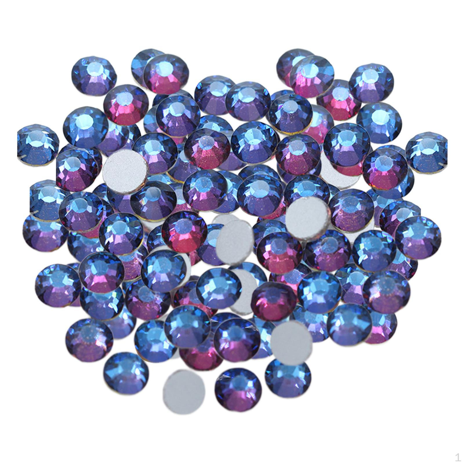 

288 шт украшения для ногтей Стразы для дизайна ногтей камни круглые с плоской задней частью для изготовления карт