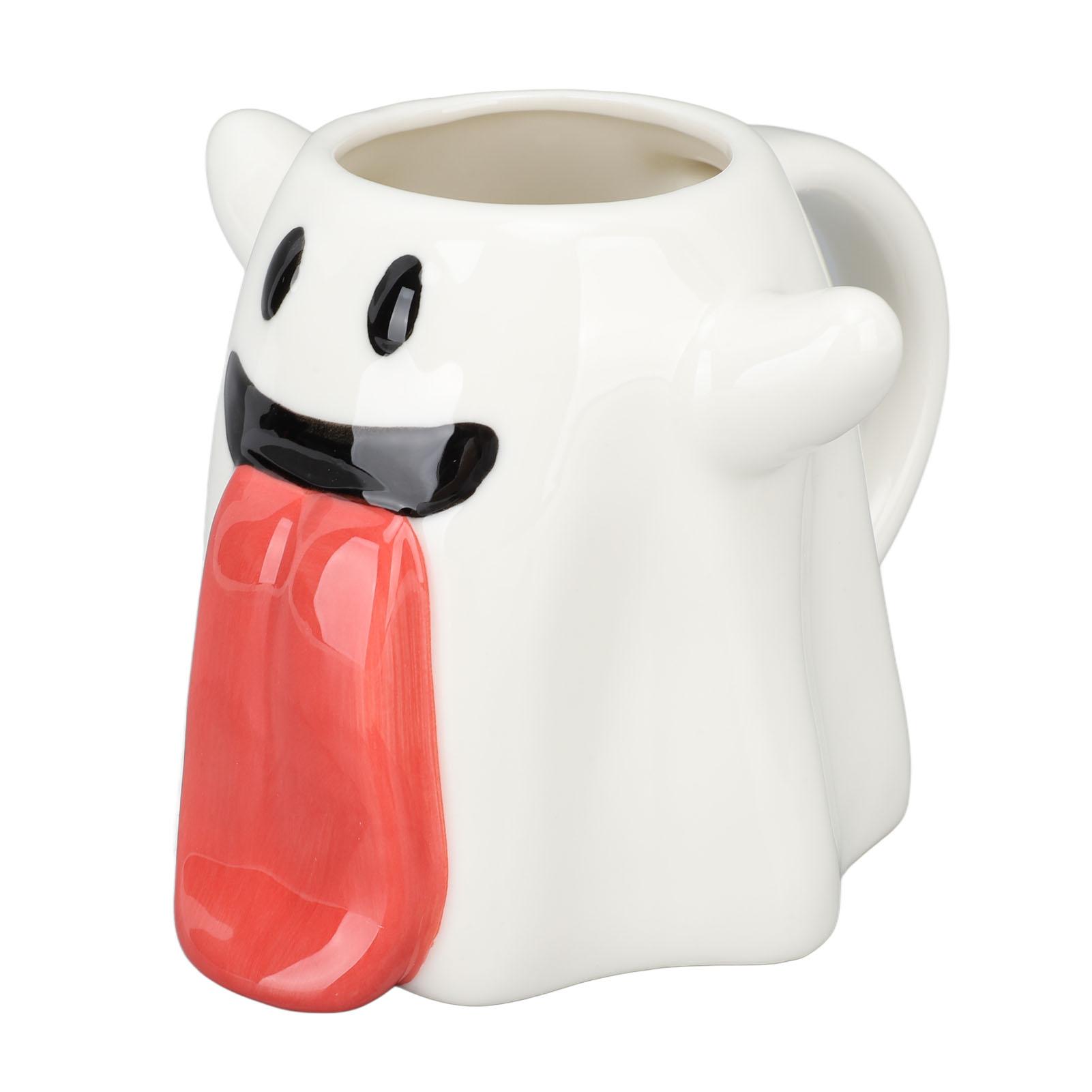 

Ceramic Ghost Cup Cute Eye Catching Water Tea Milk Coffee Mug for Home Shop Office L