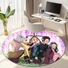 Classic Japanese-style Cartoon Demon Slayer Round Rug, Home Soft Decorative Anti-slip Yoga Mat and Chair Mat, Outdoor Floor Mat Carpet K12