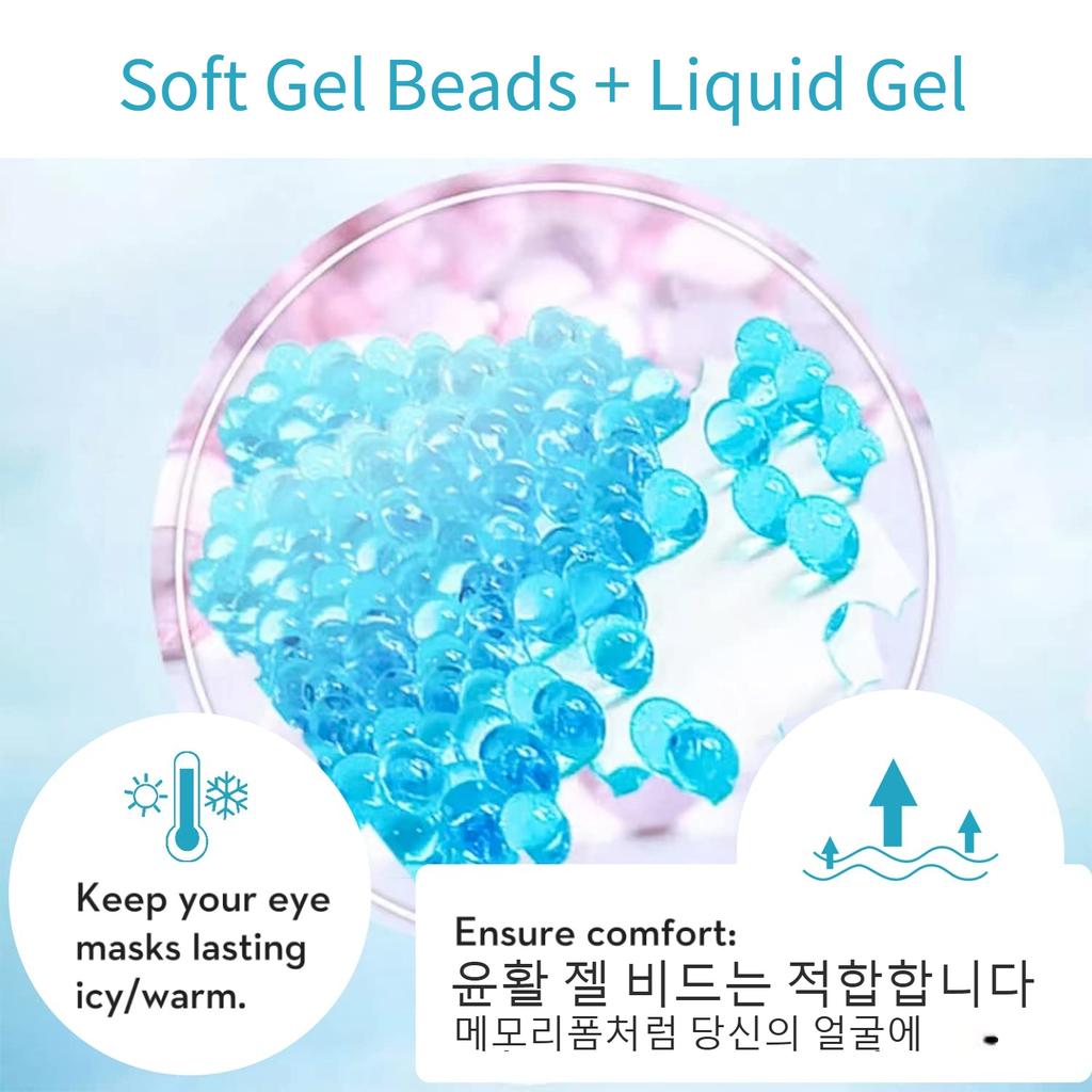 Cooling Eye Mask Gel Eye Mask Reusable Cold Eye Mask for Puffy Eyes, Eye Ice Pack Eye Mask with Soft Plush Backing for Dark Circ