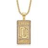 A Custom-designed Hip-hop Style Stainless Steel Gold-plated Cubic Zirconia Crystal Pendant Men's Necklace with Square Pearl Chain.