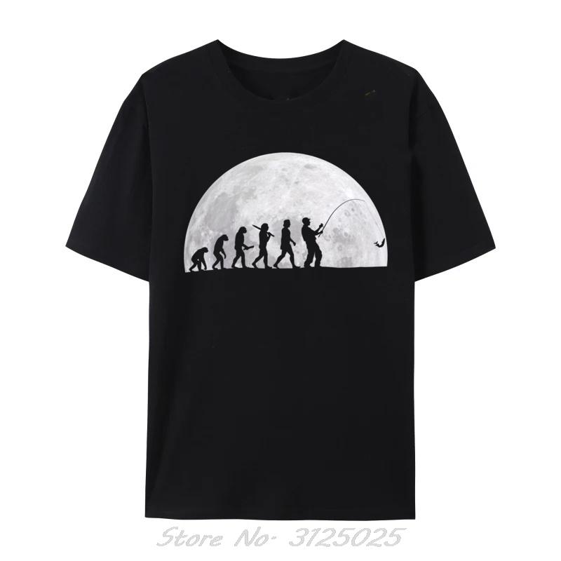 

Fishing Evolution Rod Moon Fisherman Funny Fishing Idea Classic Newest Unisex Tops T-Shirts Clothing Streetwear S
