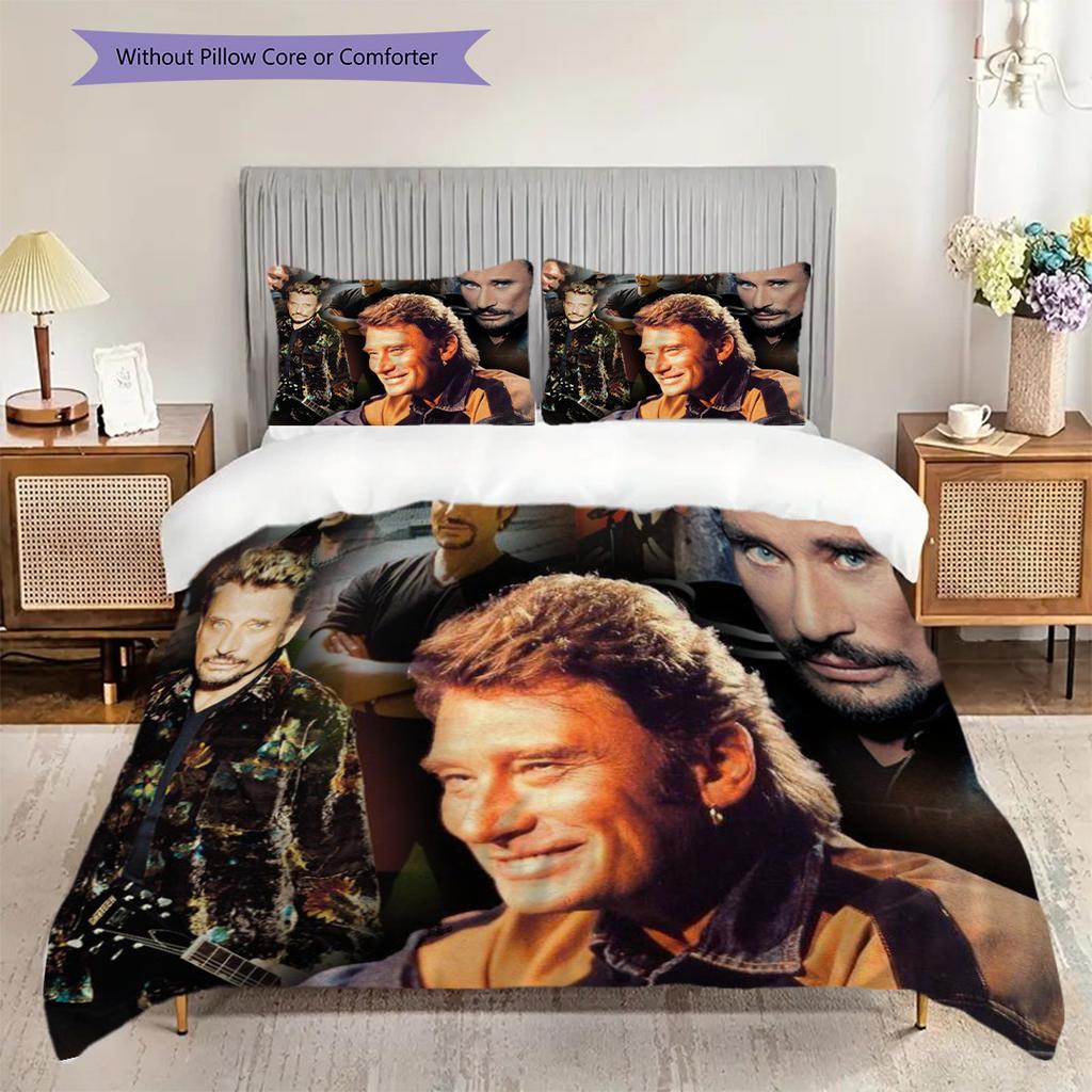 Rocklegenden Collage Bettwäsche (1 Bettbezug + 2 Kissenbezüge, ohne Füllung) 2D Flaches Bettwäscheset Bettbezug und Kissenbezug Weich und bequem