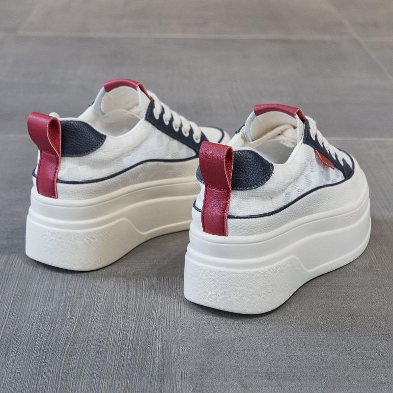 Spring new inner height increase white shoes women's CM thick-soled spring and autumn breathable mesh casual sports shoes
