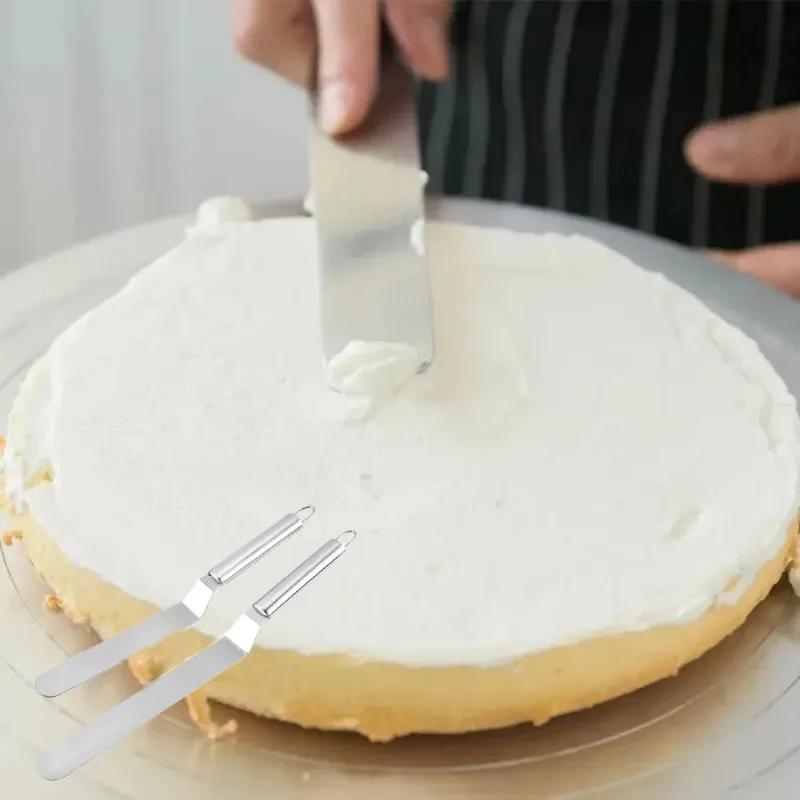 Stainless  Steel  Cake  Scraper Piece Frosting Tool Precision Edges  Smooth Icing  Baking Decorating Accessories Home Bakery