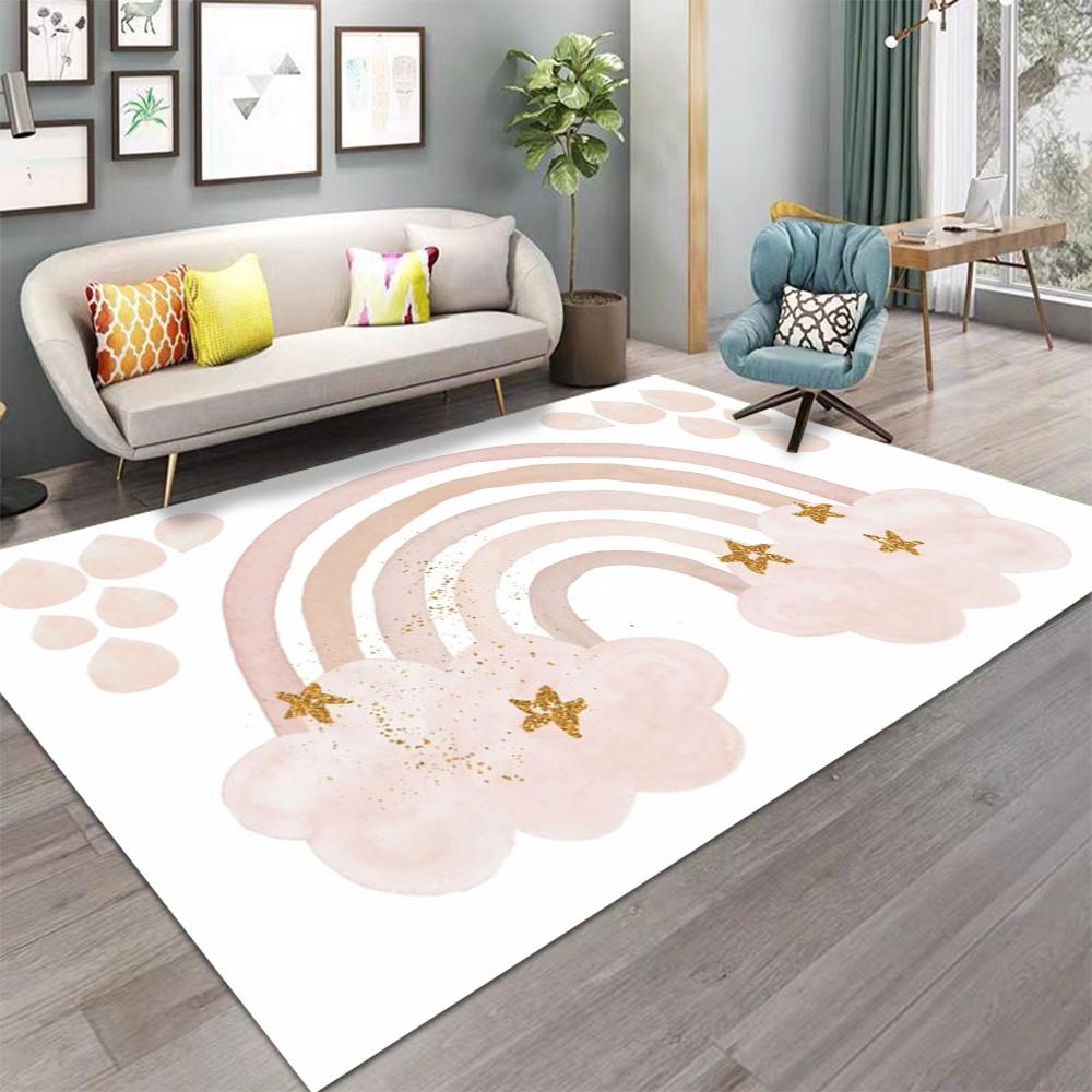 Timeless Rainbow Carpet Living Room Decor Sofa Rug Bedroom Bedside Rug Kitchen Room Table Mat Parent-Child Reading Area FloorMat