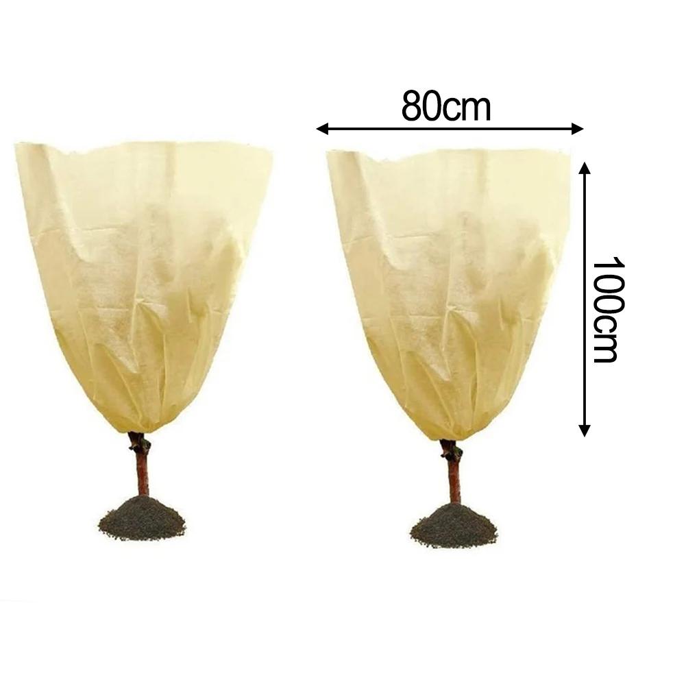 1PC Winter Plant Covers With Drawstring 80*60cm/100*80cm/180*120cm/240*200cm Warm Plant Protection Cover Bags,Protecting Tree