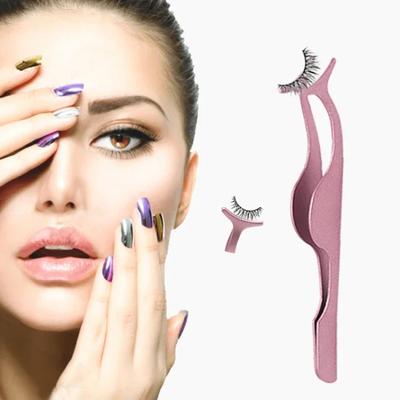 5pcs False Eyelash Tweezers Fake Eye Lash Applicator Eyelash Extension Curler Nipper Auxiliary Clip Clamp Makeup Forceps Tools Supply