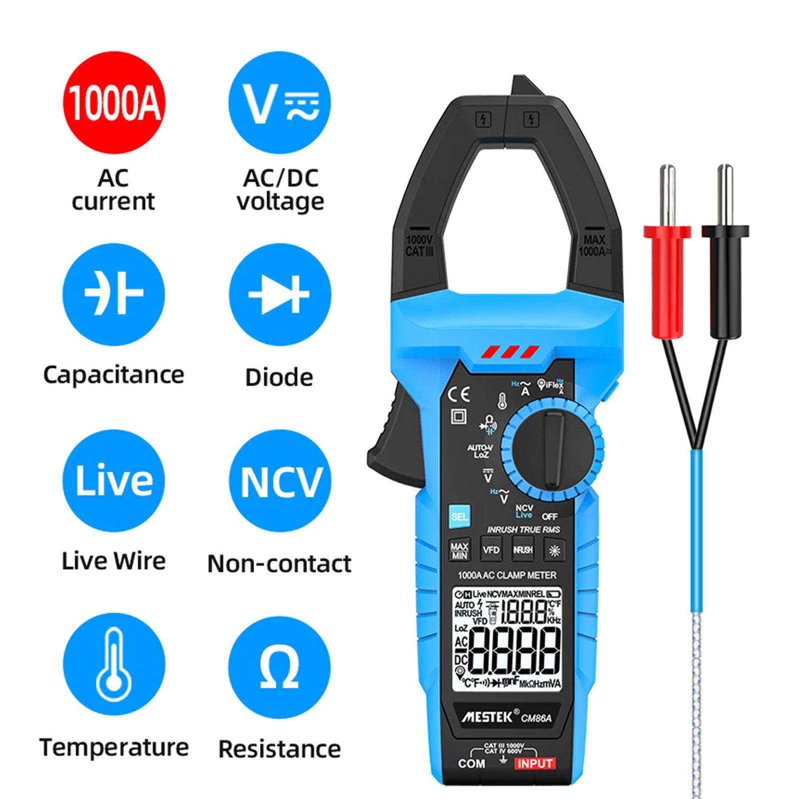 

Professional Multimeter Digital Clamp Meter Versatile Voltage Tester for Measure Voltage Current Resistance Capacitance