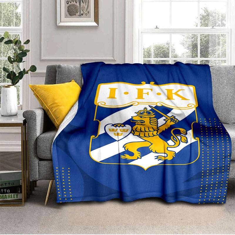 Coperta con Emblema Cresta del Leone IFK Adatta per Divani, Letti, Uffici e Campeggio - Regalo Perfetto per Halloween Natale