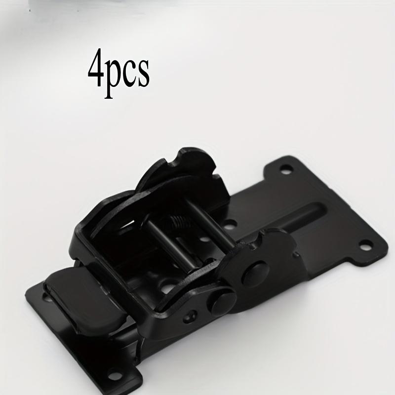 2/4pcs Foldable Bracket Self-Lock Hinge Hardware With Screws Lock Extension Support For Table Leg, Bed Leg, Workbench, Black
