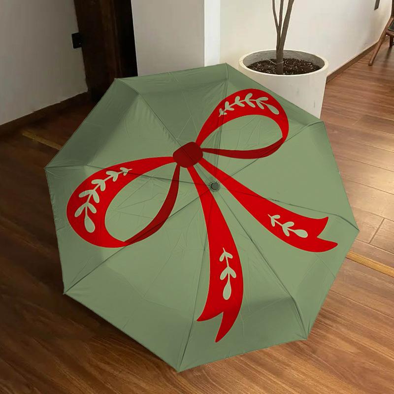 

1pc Bow Ribbon Automatic Open/Close Umbrella, Formal Events - Ideal Gift for Family or Friends, Outdoor Accessory yy251211144