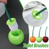 1 Stück Süßes Kirschen Toilettenbürstenhalter-Set, Badezimmer Toilette Lange Griff Toilettenbürste Reiniger, Reinigungsbürste Badezimmer