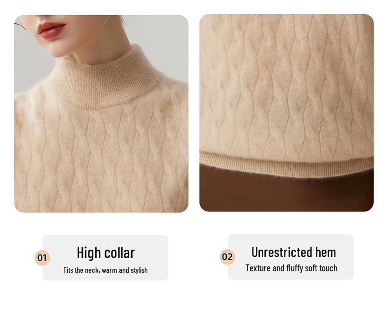 Pure Cashmere Slim-Fit Twelve-Stitch High Collar Knitted Vest