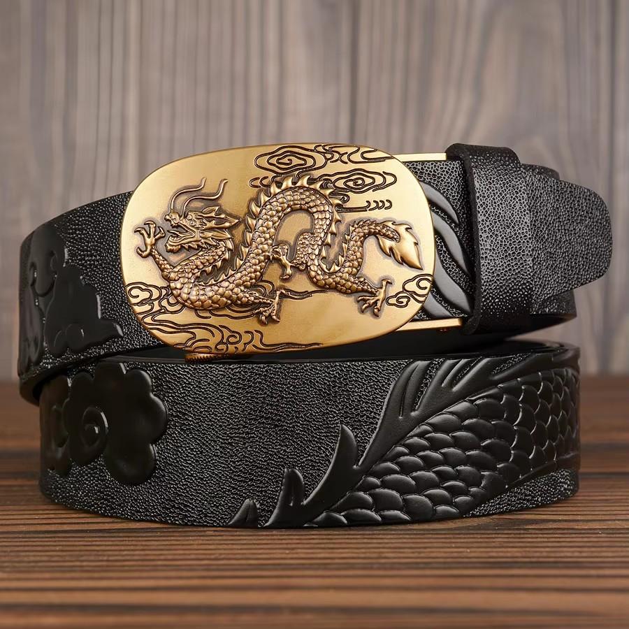 

3.5CM Quality Real Leather Mens Belt Genuine Luxury Brand Designer Leather Strap Fashion Automatic Belt Gold and Sliver Buckle 125cm