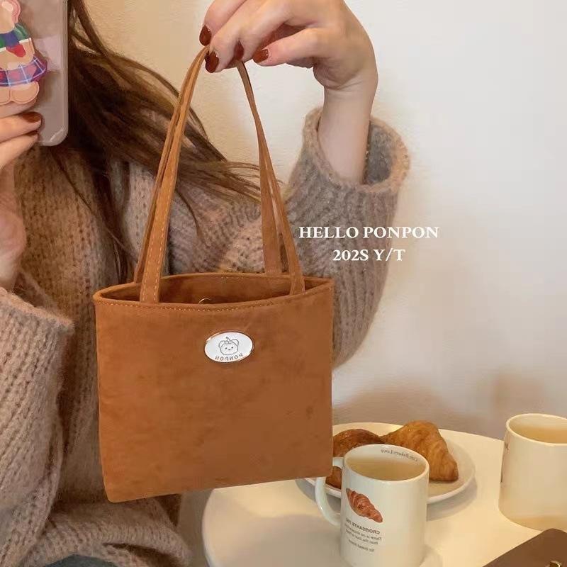 

Новая осенне-зимняя замшевая коричневая сумочка, светлая замшевая сумка-тоут на плечо, милая сумка для мобильного телефона