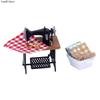 1Set 1:12 Dollhouse Miniature Sewing Machine Scissor Cloth Storage Box Furniture Sewing Scenes Decor Toy Doll House Accessories