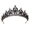 Tuanming Baroque Bridal Headband: Black Rhinestone Vintage Crown for Birthdays