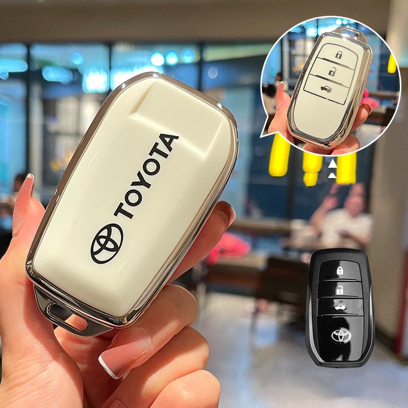 Fashion TPU Car Key Case Full Cover for Toyota CHR Hilux Fortuner Land Cruiser 200 Camry Corolla Crown RAV4 Highland Accessories
