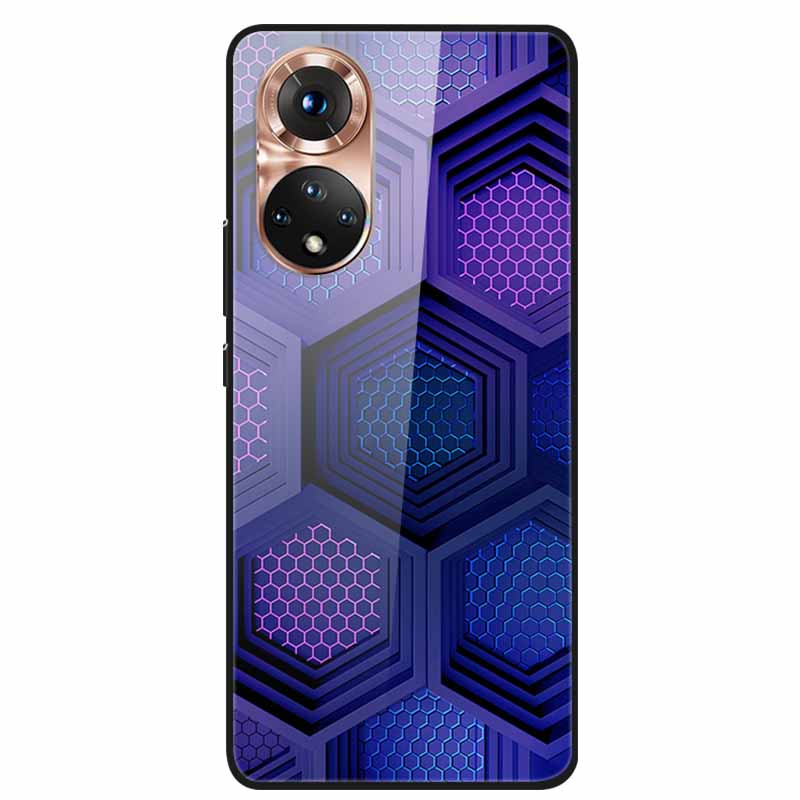 For Honor 50 Case Cartoon Tempered Glass Back Cover Hard Case For Huawei Honor 50 Pro Phone Cases NTH-AN00 NTH-NX9 Fundas Coque