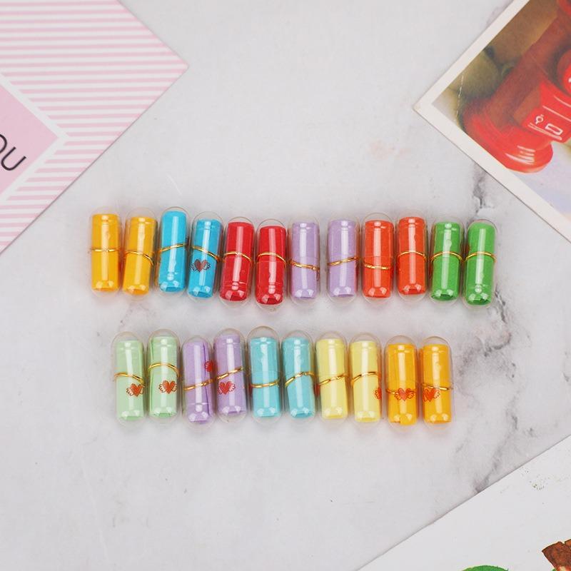 50/100 Stück Flaschenpost Nachricht Emoticon Kapsel Brief Liebe Pille transparent Farbe Mini Wunschflasche Valentinstagsgeschenk Kinder