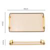Rectangular Plastic Serving Tray with Gold Handles
