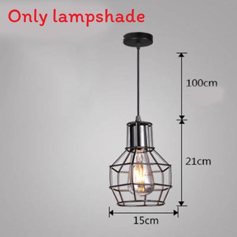 Vintage Industrial Iron Edison Pendant Light Creative Loft Bar Cage Led Lamp
