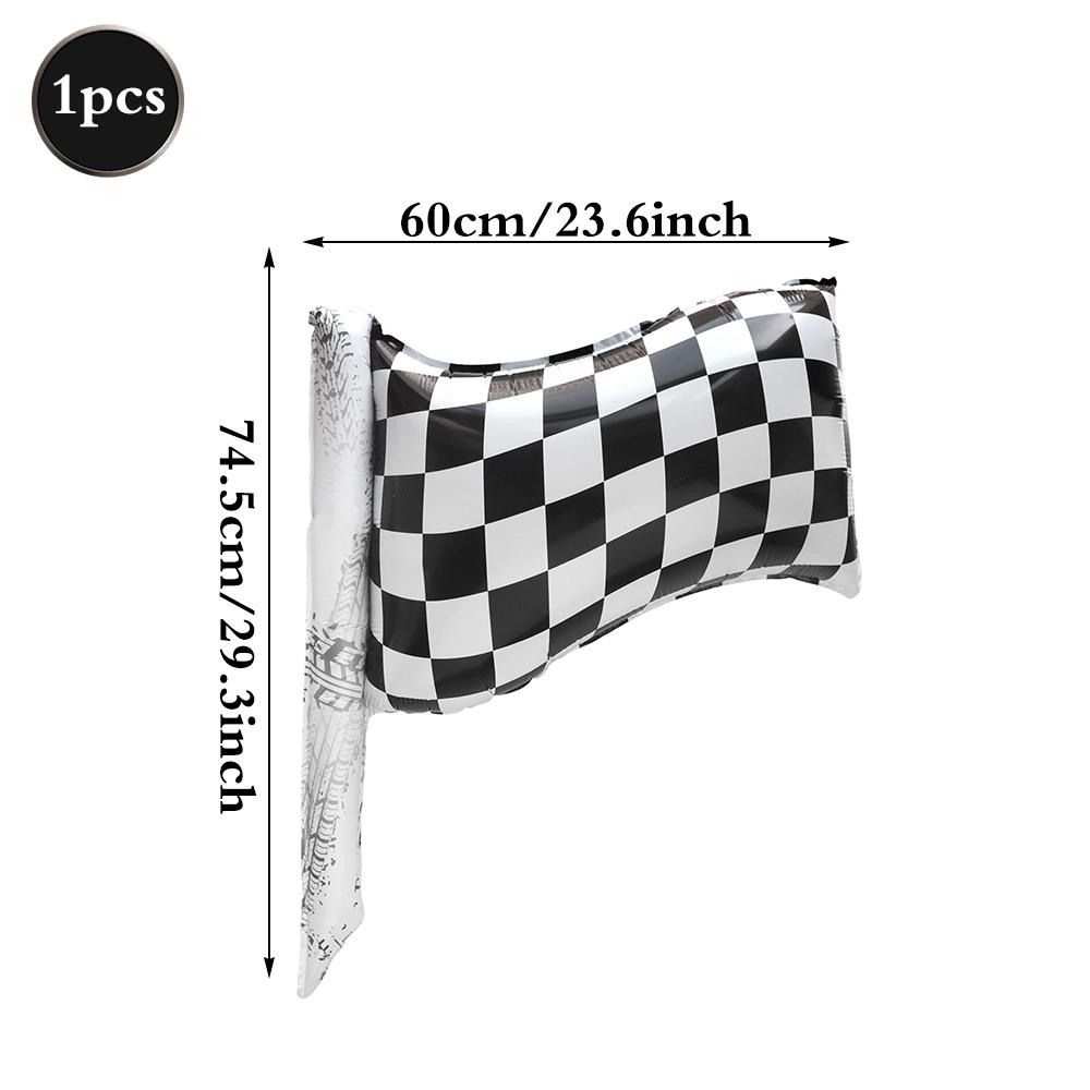 Racing Theme Party Decor Black and White Plaid Wheel Foil Balloon Sport Car Traffic Light Balloon Birthday Racing Party Supplies