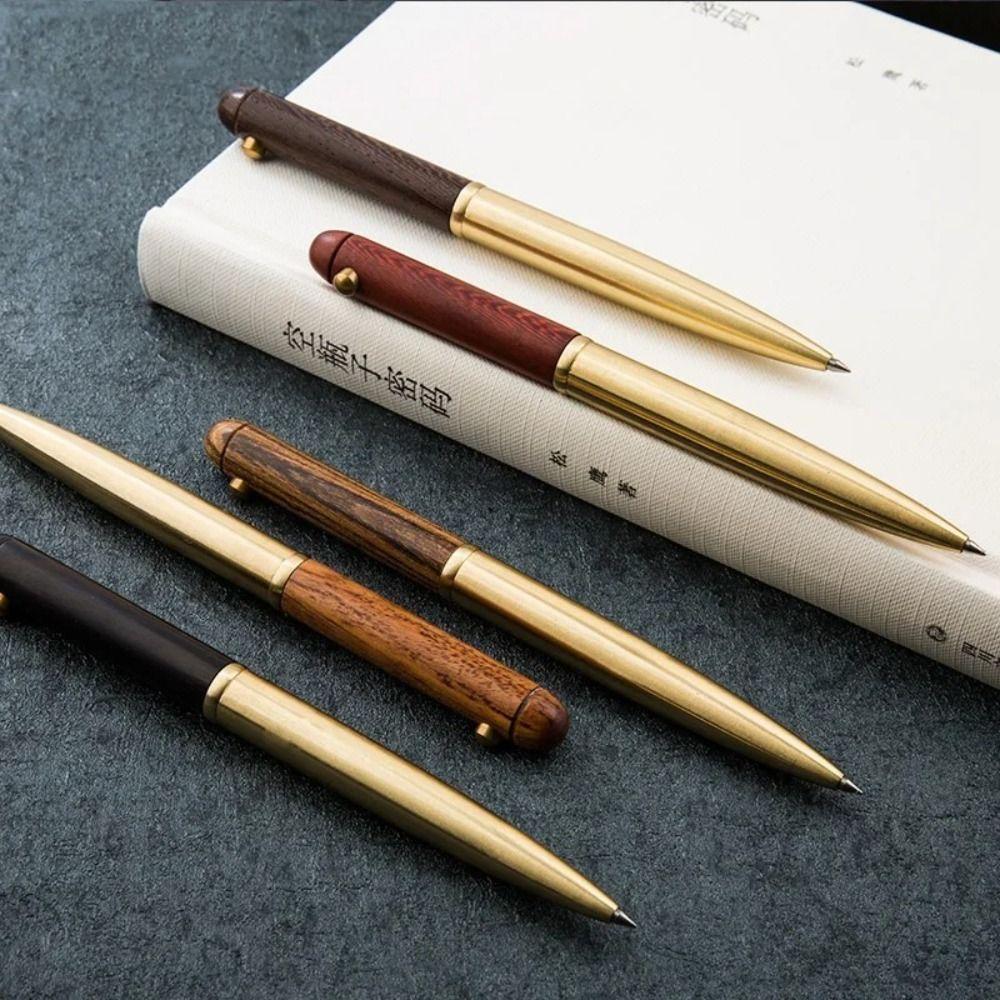 Retractable Roller Ball Pens Smooth Writing Business Ballpoint Pen Wooden Ballpoint Pen  School