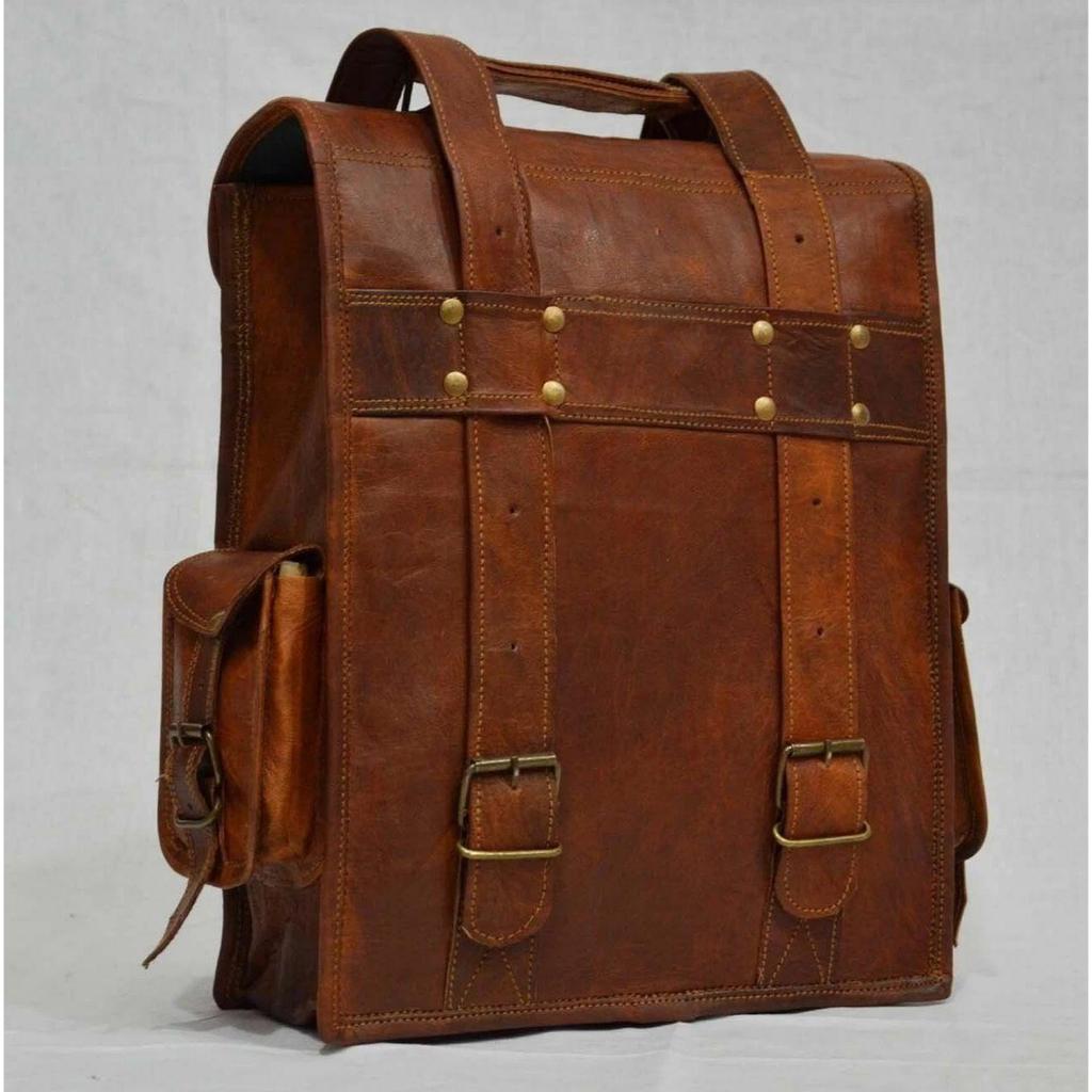 Genuine Travel Men's Vintage Brown New Leather Bag Rucksack Backpack Laptop