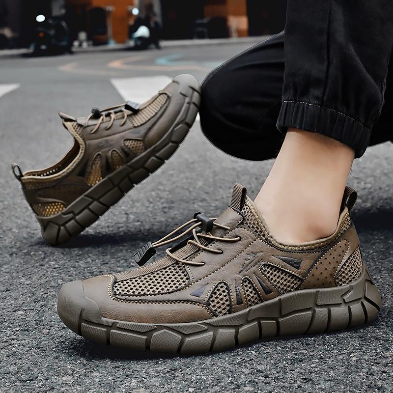 Mesh Shoes Men's 2025 New Summer Breathable Sports Shoes Soft Sole Non-slip Versatile Outdoor Casual Lightweight Jogging Shoes