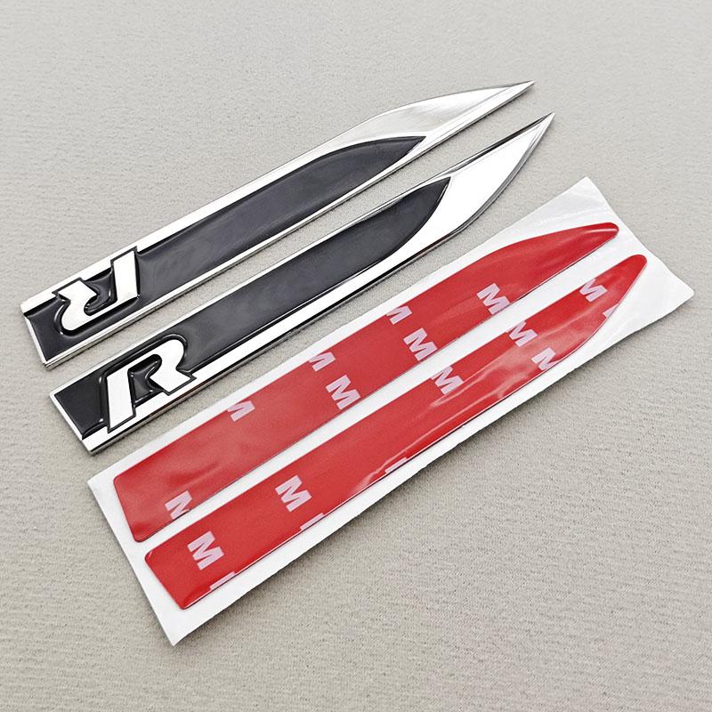 2026 Hot Sticker 2pcs 3D Metal Car Letters Logo Rline Fender Side Wing Sticker Emblem Badge For Volkswagen VW Golf 6 7 8 MK6 MK7