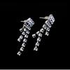 Women Fashion Wedding Party Bridal Jewelry Rhinestone Tassel Necklace Earrings