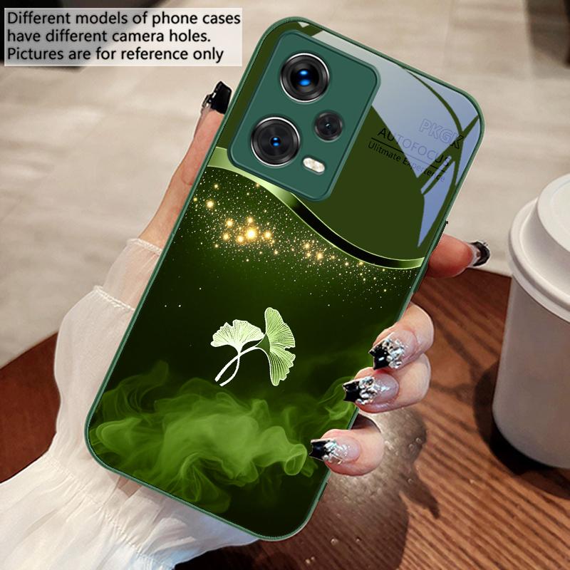 Lila Rauch Ginkgo Blätter Für Xiaomi 14 Ultra 13 Lite Redmi Note 13 11 Pro 12 Plus Poco X6 3 Pro F4 6 GT Gehärtete Handyhülle