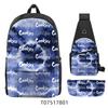 Cook Backpack Student School Bag Lightweight Polyester Backpack Three-Piece Set
