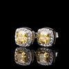 New Zirconia Men's Earrings Yellow Diamond Anti-Allergy Unisex Style Simple Jewelry