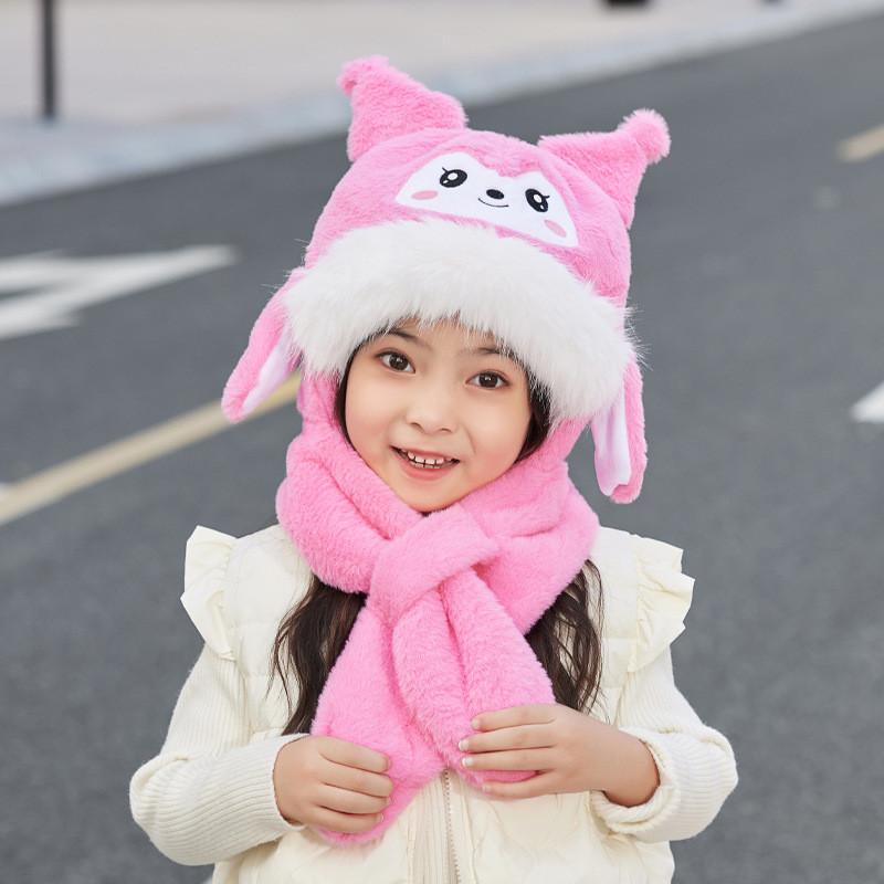 Kuromi Childrens Winter Hat With Moving Ears And Plush Ear Warmers For Outdoor Warmth