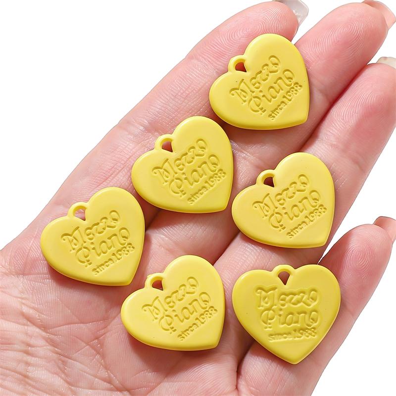 10 etichette acriliche con ciondolo a forma di cuore d'amore per la realizzazione di gioielli, orecchini fai da te
