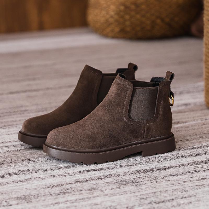 

Женские ботинки Martin в британском стиле из натуральной матовой кожи 2024 года — короткие ботинки на среднем каблуке и плоской подошве для осени и зимы. 39 velvet коричневый