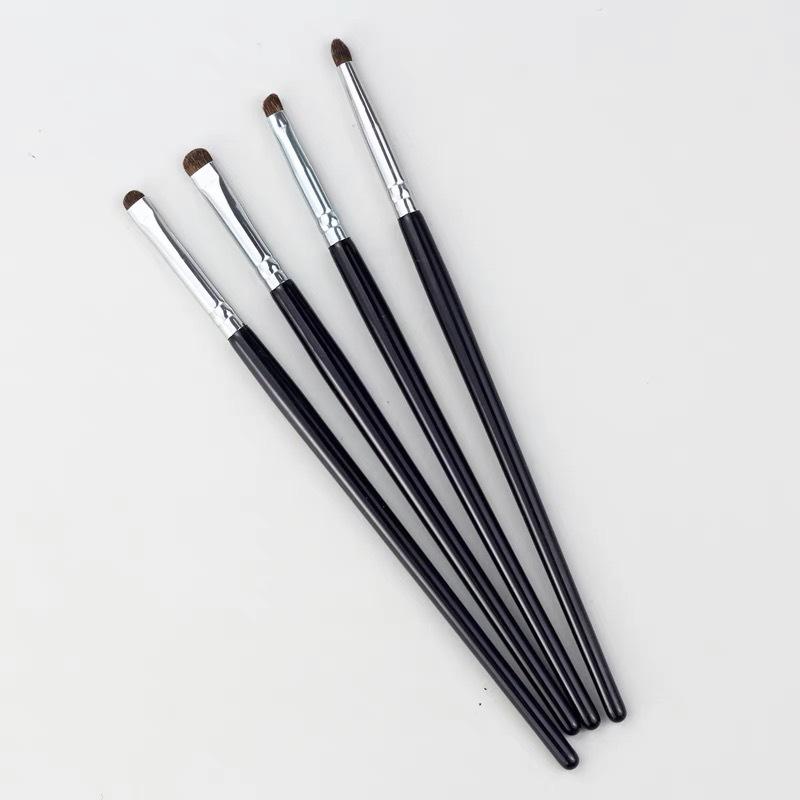4/6Pcs Eye Detail Brushes Set Horse Hair Eyeshadow Brushes Undereye Smudge Brushes Soft Eyeliner Brush Perfect Eye Makeup Tools