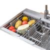 Drain Basket, Retractable Stainless Steel Sink Strainer Drain, Household Storage Rack