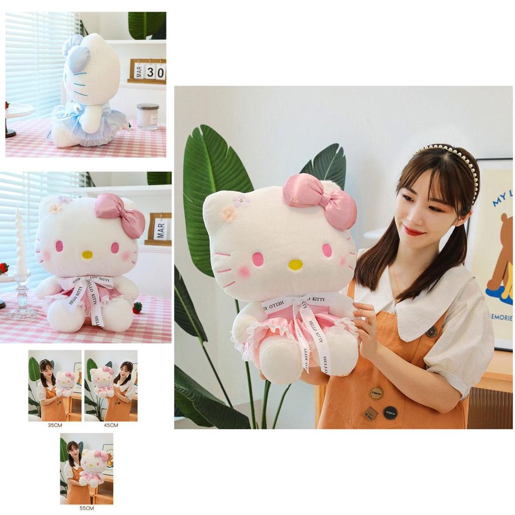 Cute Flower Kt Cat Plush Doll Wholesale Stuffed Toy Katie Cat Doll Collectible Gift