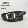Women's Versatile Black PU Leather Wide Belt - Fashionable and Trendy Waistband Accessory