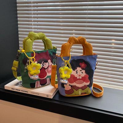 2025 Cross-border Cartoon Graffiti Handbag: Niche Design Bucket Shoulder & Crossbody Women's Bag