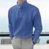 Podzim jaro Pánská košile na knoflíky napůl rozepnutý stojáček límec dlouhé rukávy jednobarevná elastická manžeta volný svetr na denní nošení kancelářský top
